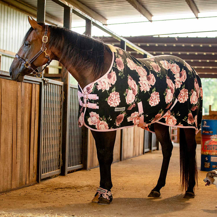 Jeffers Expression Standard Neck Fleece Horse Cooler - JEF2G8 - Rose Garden - 66" - 2
