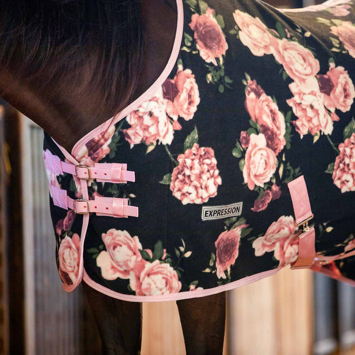 Jeffers Expression Standard Neck Fleece Horse Cooler - JEF2G8 - Rose Garden - 66" - 3