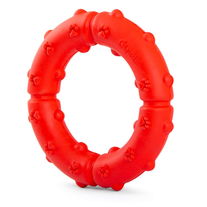 Jeffers Paw Ring Tugger Natural Rubber Dog Dental Chew & Fetch Toy - I7RV - Assorted - Medium - 1 - 3