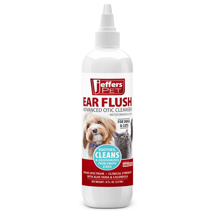 Jeffers Pet Ear Flush Advanced Ear Cleanser with Ketoconazole for Dogs & Cats - JEF2RG - 8 fl oz - 2