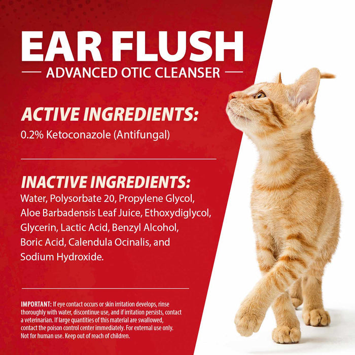 Jeffers Pet Ear Flush Advanced Ear Cleanser with Ketoconazole for Dogs & Cats - JEF2RG - 8 fl oz - 7