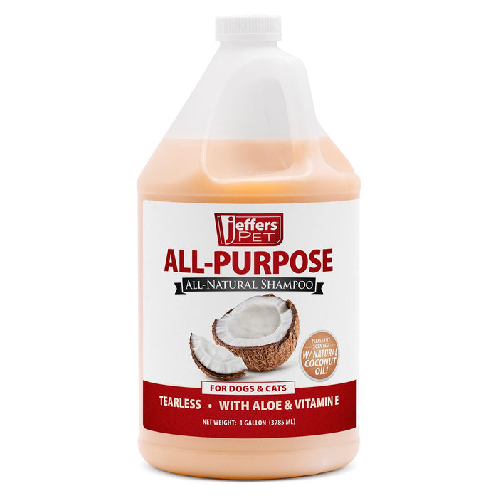 Jeffers Pet Tearless All - Purpose All - Natural Coconut Oil Shampoo for Dogs & Cats - TZP2 - 1 gallon - 1 - 4