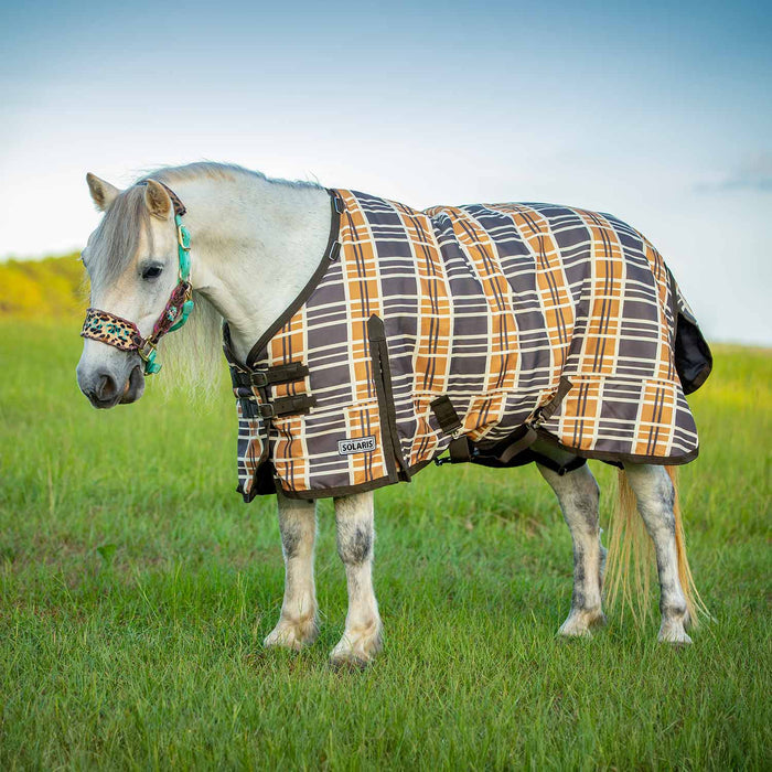 Jeffers Pony Poppins Solaris 1200D Pony Horse Turnout Blanket, 240 Gram, Brown & Cream Plaid - JEF2CY - Brown & Cream Plaid - 39" - 4