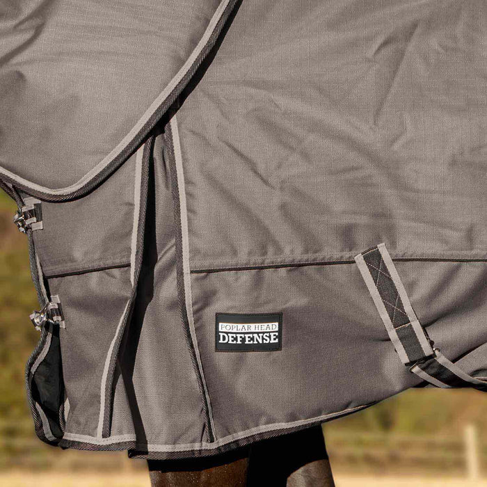 Jeffers Poplar Head "Defense" 1680 Denier Turnout Blanket with Detachable Neck, 240 Gram, Plymouth Brown - GAG1KU - 66 in - Plymouth Brown - 7
