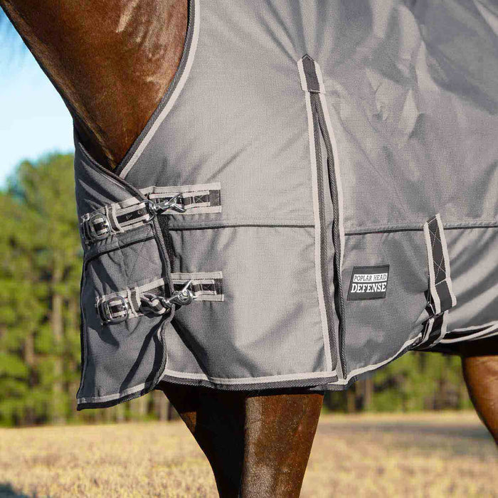 Jeffers Poplar Head "Defense" 1680 Denier Turnout Blanket with High Neck, 240 Gram, Plymouth Brown - GAG1L4 - 66 in - Plymouth Brown - 4