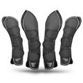 Jeffers Poplar Head Horse Shipping Boots, 4 - Pack with Carry Bag - GAG1TN - Black - Cob - 4