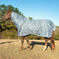 Jeffers Poplar Head "Refuge" 1200 Denier Turnout Blanket with Detachable Neck, 240 Gram, Hamilton Blue - GAG1M7 - 66 in - Hamilton Blue - 1