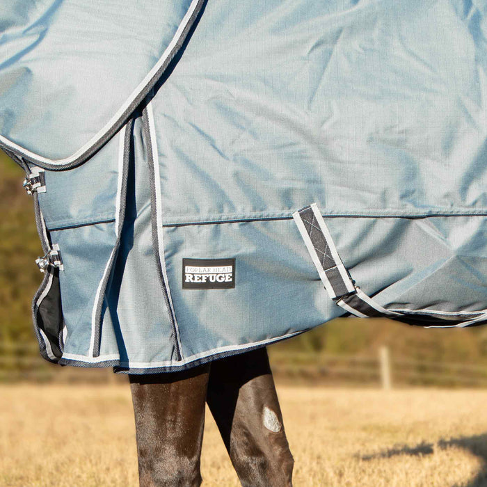 Jeffers Poplar Head "Refuge" 1200 Denier Turnout Blanket with Detachable Neck, 360 Gram, Hamilton Blue - GAG1LX - 66 in - Hamilton Blue - 4