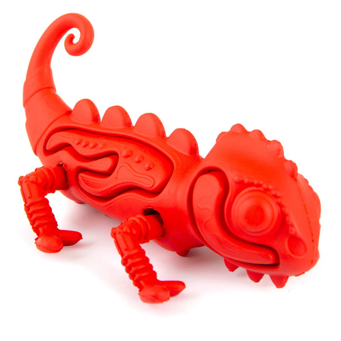 Jeffers Red Chameleon Natural Eco - Friendly Rubber Dental Dog Chew Toy for Medium Chewers - I7QF - Red - Medium - 1 - 7