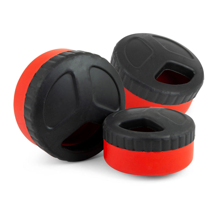 Jeffers Red Hockey Puck Natural Rubber Treat Dispensing Dental Dog Chew Toy - I7QM - Red - Small - 1 - 2