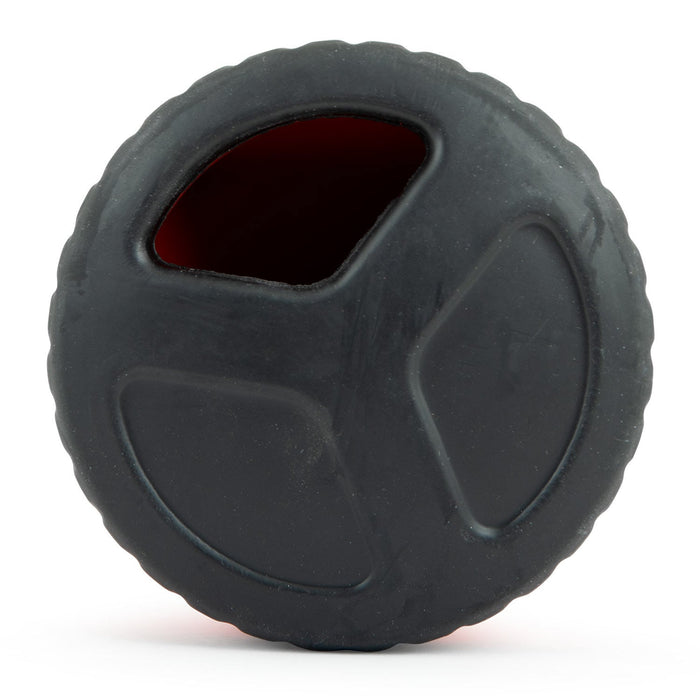Jeffers Red Hockey Puck Natural Rubber Treat Dispensing Dental Dog Chew Toy - I7QM - Red - Small - 1 - 7