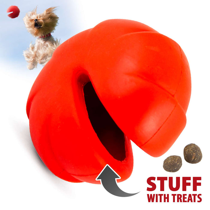 Jeffers Red Millipede Natural Rubber Treat Dispensing Dental Dog Chew Toy - I7RK - Red - Small - 1 - 1