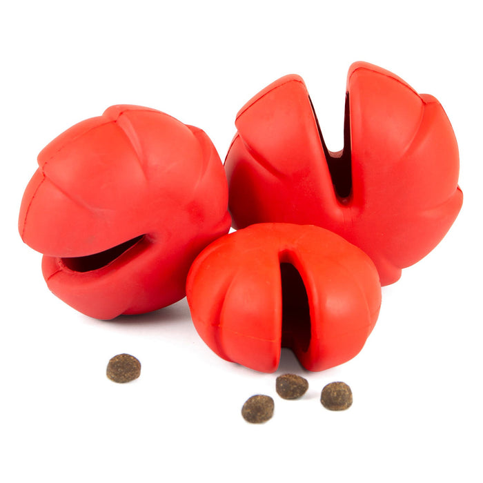Jeffers Red Millipede Natural Rubber Treat Dispensing Dental Dog Chew Toy - I7RK - Red - Small - 1 - 2
