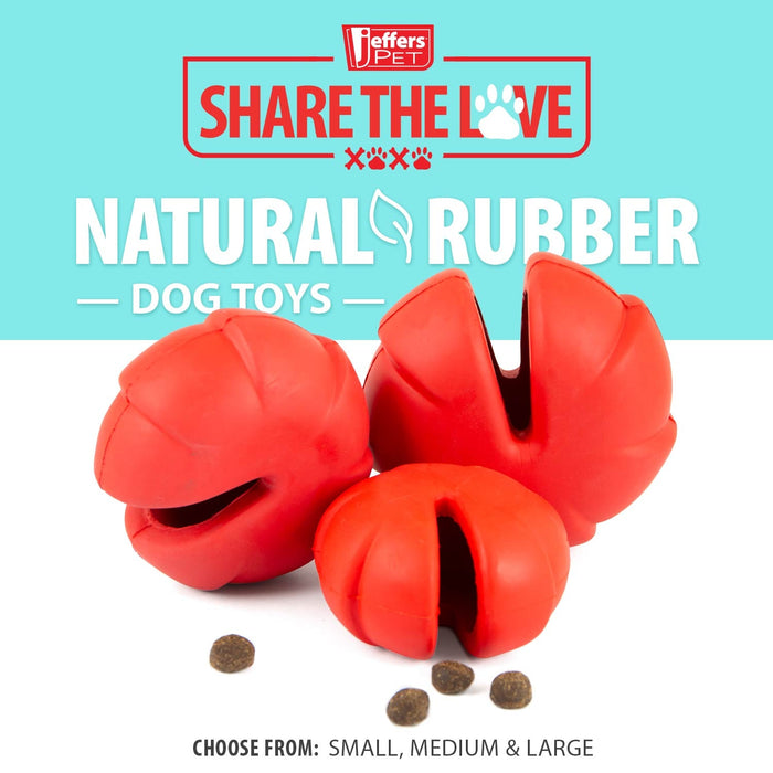 Jeffers Red Millipede Natural Rubber Treat Dispensing Dental Dog Chew Toy - I7RK - Red - Small - 1 - 4