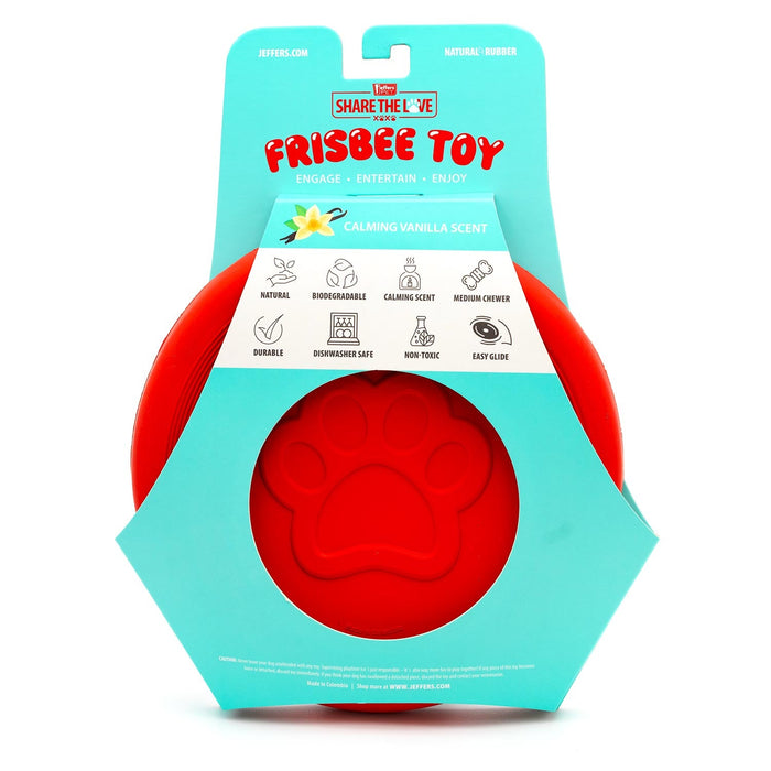 Jeffers Red Paw Frisbee Natural Rubber Dog Toy for Fetching & Chewing - I7RS - Red - Medium - 1 - 7