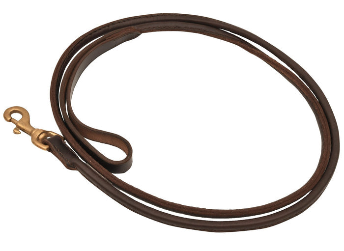 Jeffers Rolled Leather Dog Leash with Hand Strap Handle, 6'L - 8M1N - 5/8"W x 6'L - 1