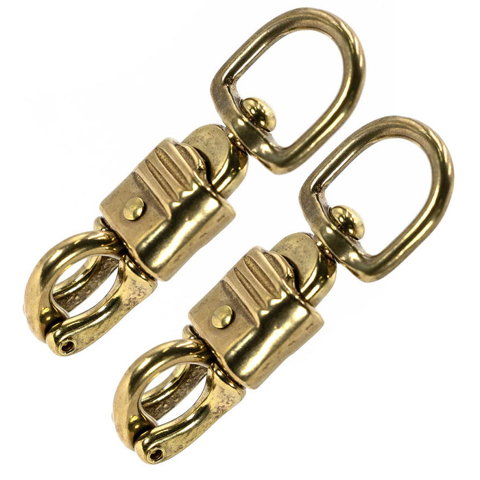 Jeffers Round Eye Brass Panic Snap, 3/4" x 3 - 5/8" - IAB6-2 - 3/4”W x 3 - 5/8”L - 2 Pack - 2