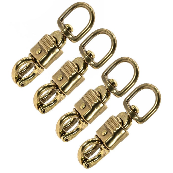 Jeffers Round Eye Brass Panic Snap, 3/4" x 3 - 5/8" - IAB6-4 - 3/4”W x 3 - 5/8”L - 4 Pack - 3
