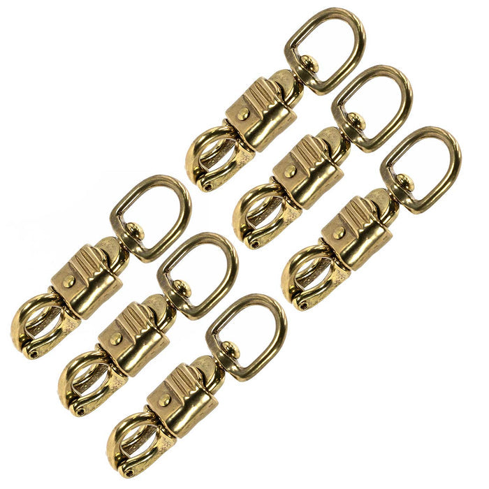 Jeffers Round Eye Brass Panic Snap, 3/4" x 3 - 5/8" - IAB6-6 - 3/4”W x 3 - 5/8”L - 6 Pack - 4