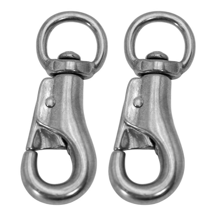 Jeffers Round Eye Bull Snap - IABP-2 - Nickel - Plated - 4" L - 2 Pack - 5