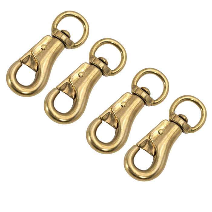 Jeffers Round Eye Bull Snap - IABQ-4 - Solid Brass - 3 - 3/4" L - 4 Pack - 8