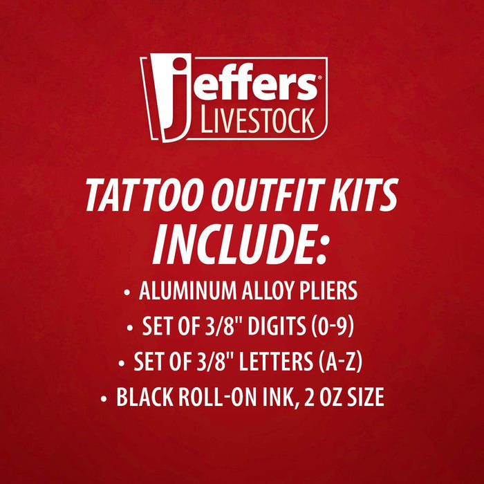Jeffers Standard Tattoo Outfit with Roll - On Ink for Cattle & Livestock - JIRA-KIT - Ear Release with Revolving Head - 5
