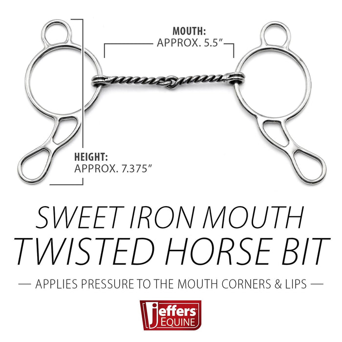 Jeffers Twisted Sweet Iron Mouth Horse Bit - A8WB - 3