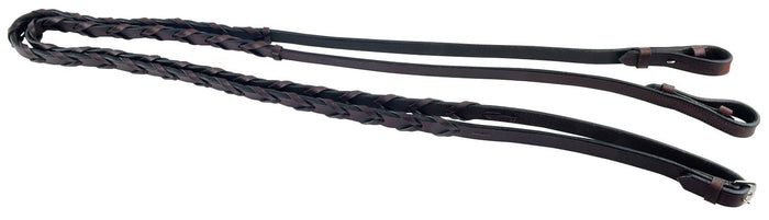 Jeffers Uniquely English Laced Leather Reins - GAG1BS - Havana - 1