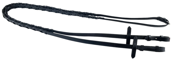 Jeffers Uniquely English Laced Leather Reins - GAG1BT - Black - 2