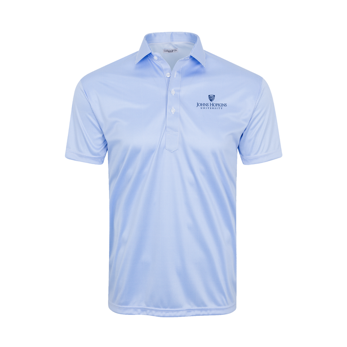 Johns Hopkins Semi-Spread Collar Polo Blue Houndstooth
