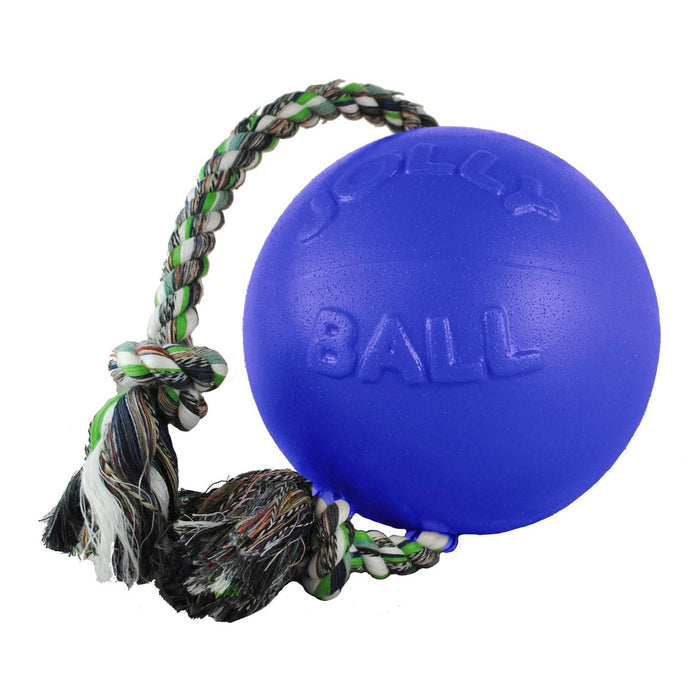Jolly Pets Romp - n - Roll Ball – Tough Scented Dog Toy for Tug, Fetch & Water Play - H7U1 - 6" - Blue - 3