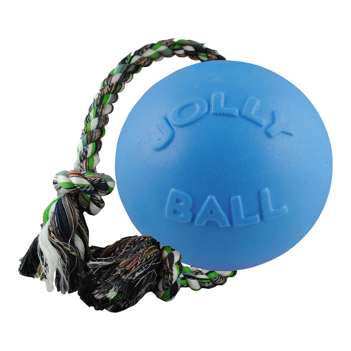 Jolly Pets Romp - n - Roll Ball – Tough Scented Dog Toy for Tug, Fetch & Water Play - H7VB - 4.5" - Light Blue - 6