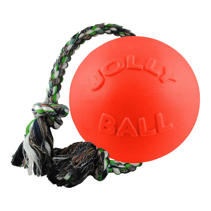 Jolly Pets Romp - n - Roll Ball – Tough Scented Dog Toy for Tug, Fetch & Water Play - H7VC - 4.5" - Orange - 7