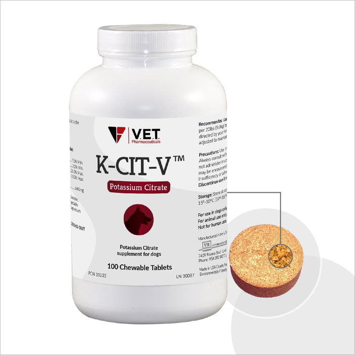 K - CIT - V Potassium Citrate plus Cranberry for Dogs, 640mg, 100 Chewable Tablets - VB1B - 640mg - 100 ct - 4