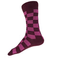 Katsura Check Socks | Burgandy + Orchid