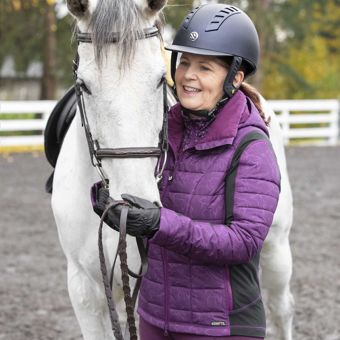 Kerrits Women's Heads Up Winter Whinnies Quilted Riding Jacket - KT2G4 - XSmall - Raisin - 4