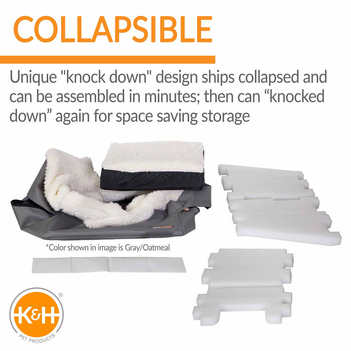 K&H Pet Products Bucket Booster Pet Seat, Rectangle, Knockdown - PCFJ - Black/Gray - Large - 4