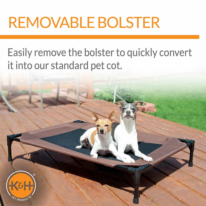 K&H Pet Products Original Bolster Pet Cot Elevated Pet Bed - PCGB - Chocolate/Black - Large - 4