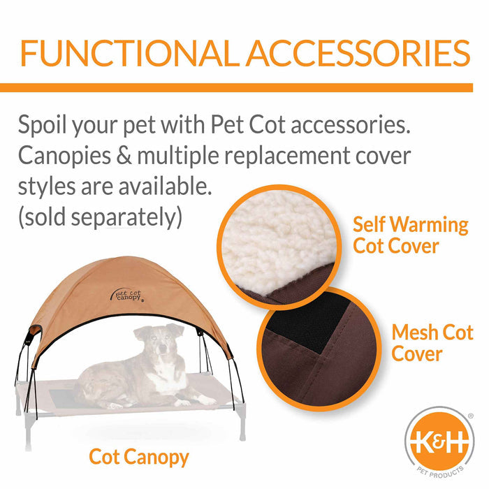 K&H Pet Products Original Bolster Pet Cot Elevated Pet Bed - PCGB - Chocolate/Black - Large - 6
