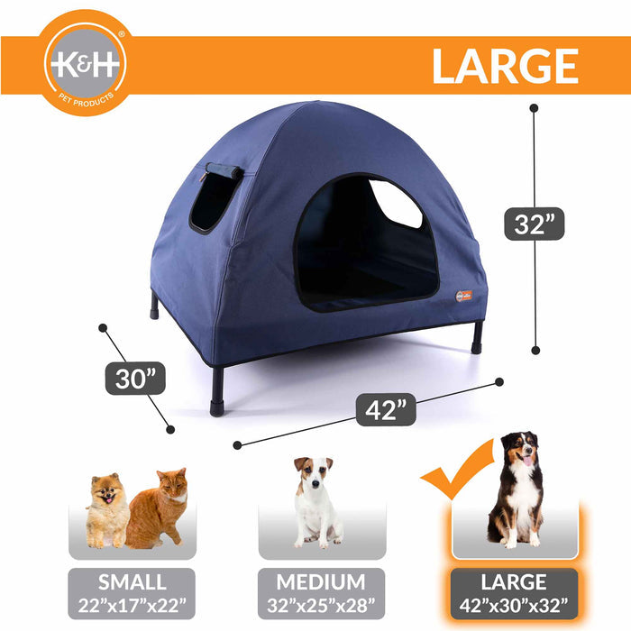 K&H Pet Products Original Pet Cot House - PCGJ - Navy Blue - Large - 2