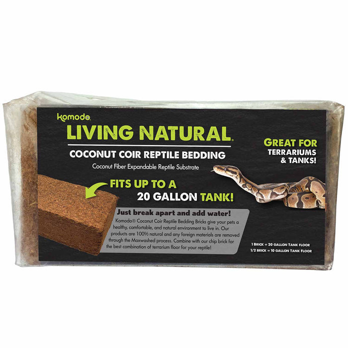 Komodo Coir Reptile Bedding for Terrariums or Tanks - MR1F8 - Peat Brick, 20 Gallon - 1