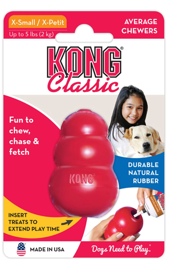 KONG Classic Dog Toy - K93F - XS Red Kong, 2.25" - Single - 1