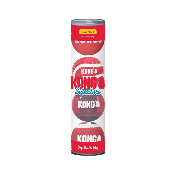 KONG Signature Fetch Dog Toy Balls, Multi - Pack - K911Q - Small - 2"D - 4 pk - Assorted - 8