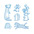 KORI JIRUSHI  Clear Stamp | 6 Pc Set | Animals