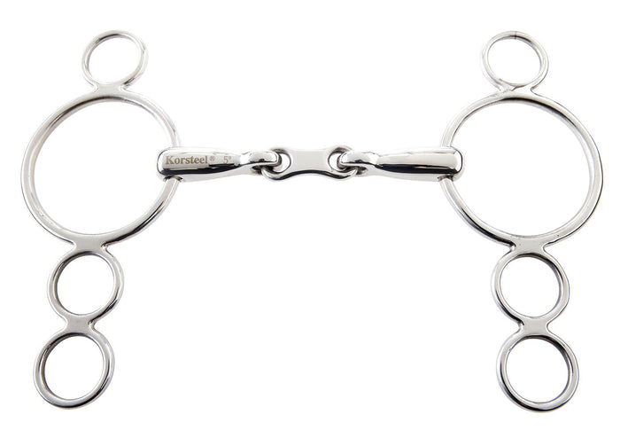 Korsteel French Link 3 Ring Dutch Gag Bit - KOK3 - 2