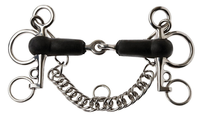 Korsteel Rubber Mouth Pelham Snaffle Bit - 0VICJ - 5 in - 4