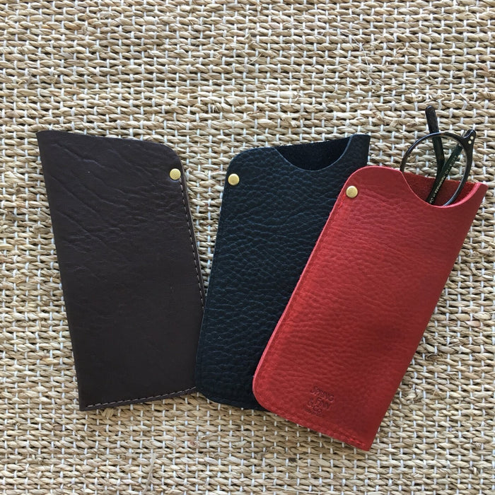 Leather Eyeglasses Case | Black or Red