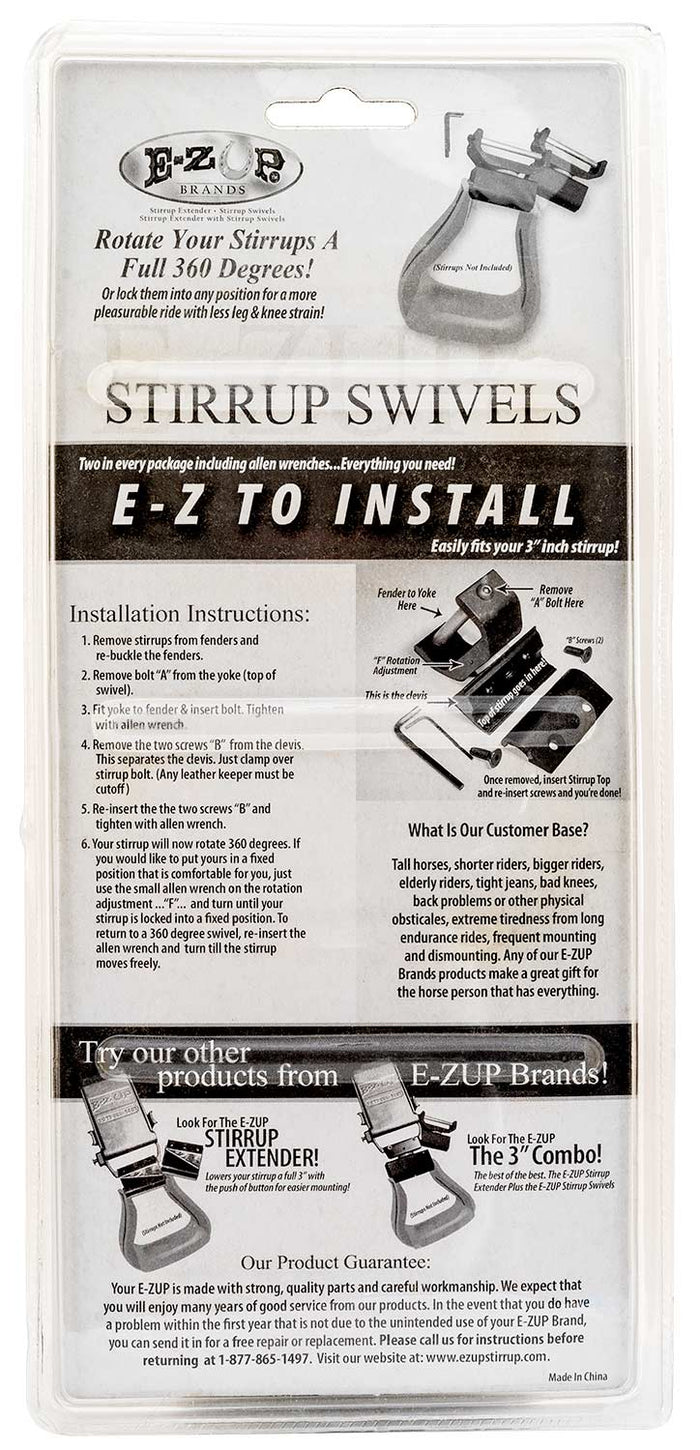 LegSaver Stirrup Swivels, Pair - LXL1 - 2.5" LegSaver Stirrup Swivels - 3