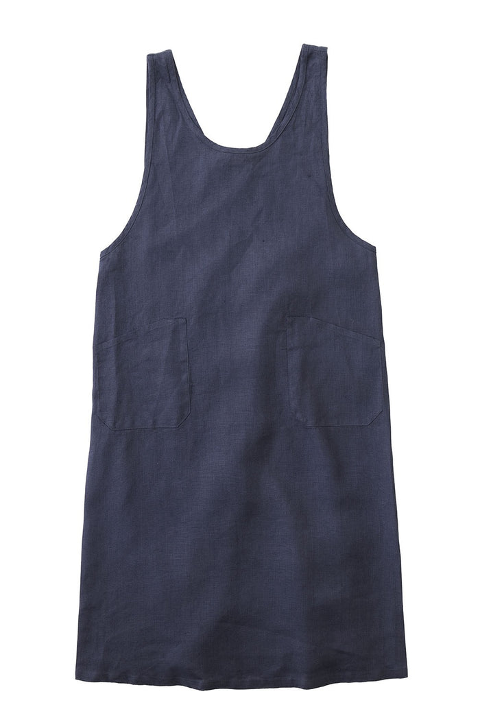 Linen Over Dress Apron | Smoke Gray