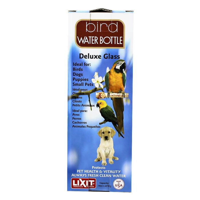 DUPLICATE - 010LXT - GB16M - Lixit Glass Water Bottle, 16 oz with Tube - 010LXT-GB16L-DUPE - Large 5/8" Nozzle - 3